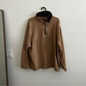 Brown St Johns Bay quarter zip up sweater